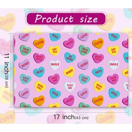 WRAPAHOLIC 50 Sheets Valentines Day Paper Place Mats - 11 x 17 Inch Disposable Placemat Colorful Love Heart Decorative Paper Table Mats for Dinner Table Setting Holiday Party Supplies