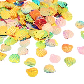 PATIKIL 30 Gram/1 Ounce Sequins and Spangles, 2Pcs Mixed Sequins for Crafts DIY Arts Wedding Celebration Supplies Greeting Card Decoration, Mix Colors, Small Shell