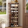 HOMEFORT 7-Tier Wood Shoe Rack, Double Rows Shoe Shelf, Shoe