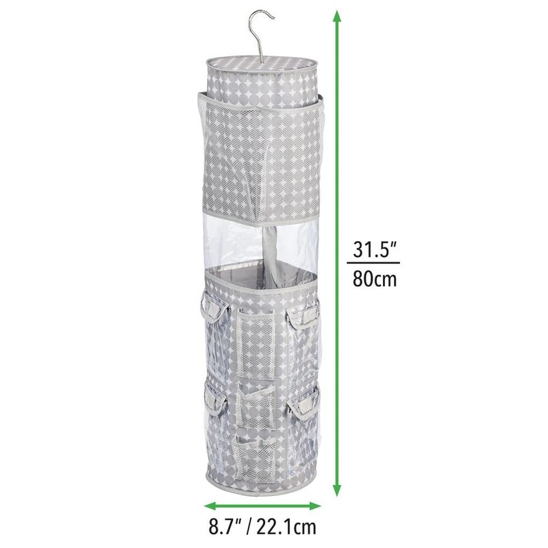 mDesign Hanging Storage for Gift Wrapping - Rotating Wrapping Paper