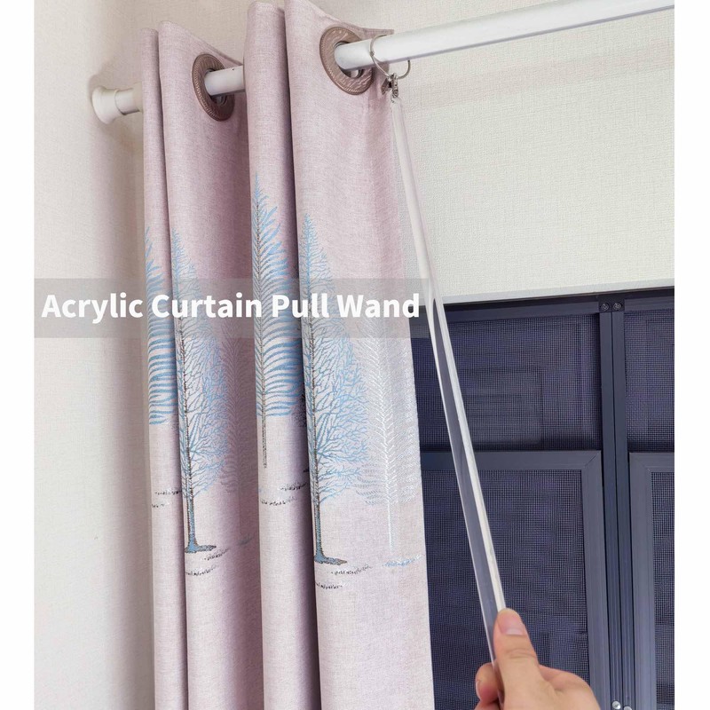 JUYO VONSAN Clear Acrylic Curtain Pull Wand 5 pack Drapery