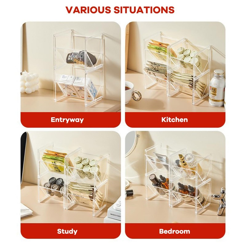CINPIUK 6 Pack Stackable Tea-Bag Holder Space-Saving Clear Coffee Pod