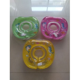 Children's Inflatable Neck Swim Ring with Double Airbag Underarm Support and Anti-Rollover Design (lf1096) Free Size/Free Size Green 30ea