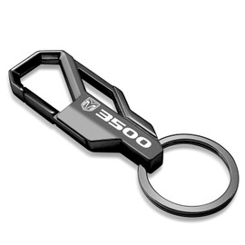 iPick Image Compatible with RAM 3500 Logo Gunmetal Black Carabiner-Style Snap Hook Metal Key Chain