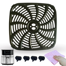 GSZN 8QT Square Air Fryer Grill Plate for Gourmia GAF838 Air Fryers, Upgraded Nonstick Air Fryer Grill Pan Insert Rack Crisper Tray Plate Grate Grid Shelf for Gourmia 8QT Air Fryer, Dishwasher Safe