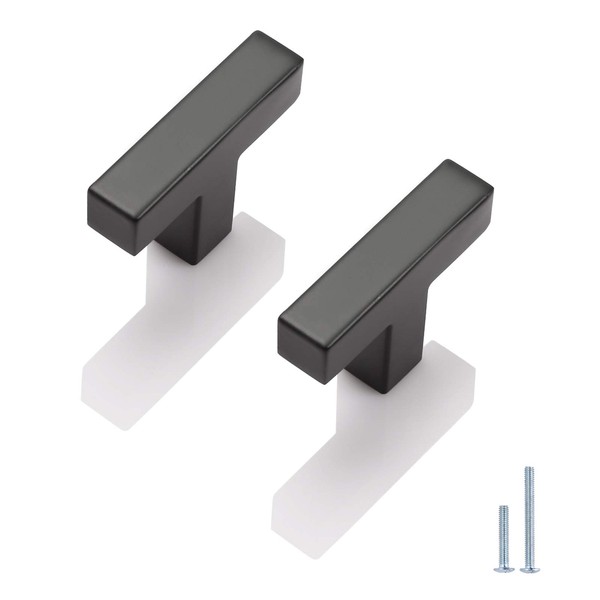 Probrico 25 Pack Matte Black Square Bar Cabinet Knobs Drawer