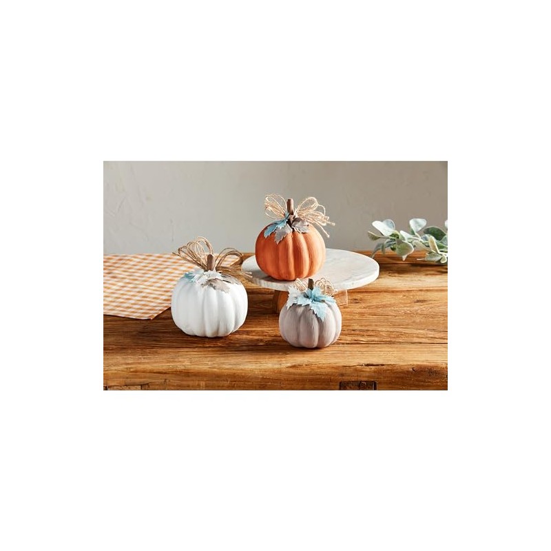 Mud Pie Orange Pastel Pumpkin Table SITTERS