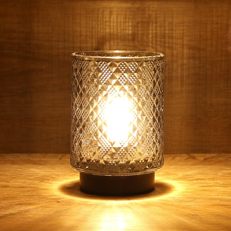 LUSHARBOR Battery Operated Lamp with Timer, Small Decorative Table Lamp