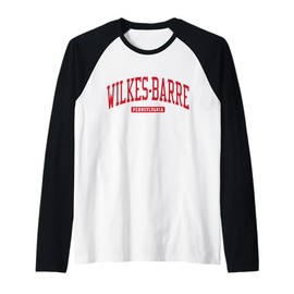 Wilkes-Barre Pennsylvania PA College University Style Red Raglan Baseball Tee