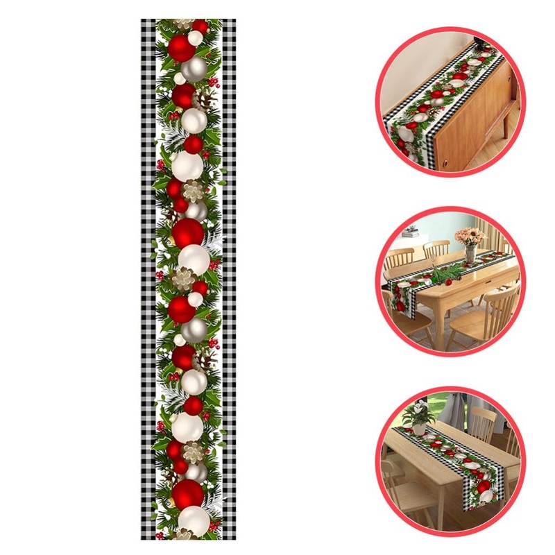 TOVINANNA Christmas Table Runner Elegant Holiday Tablecloth for Dining and