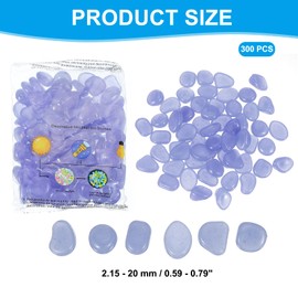 PATIKIL Glowing Stones, 300 Pcs Glow in the Dark Rocks for Indoor Outdoor Fish Tank Decorations Garden Yard Landscaping Gifts for Friends, Violet