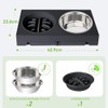LUKITO 3pcs Comedero Elevado para Perro con 2 Cuencos De