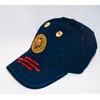 Damier Langevinè® Trendy Distressed Navy Blue Designer Baseball Cap Lion