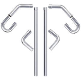 A-KARCK Mild Steel Mandrel Bends 8 Pcs, 2 Inches Stainless Steel DIY Custom Exhaust Tubing Pipe Straight & U-Bend Kit, Universal Fit