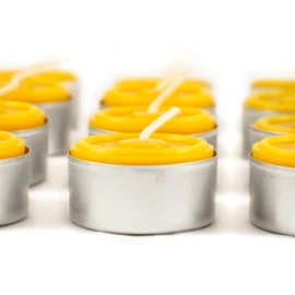 Naturra 20 100% Beeswax Tea Lights Hand-Cast - Beeswax Directly from Beekeepers
