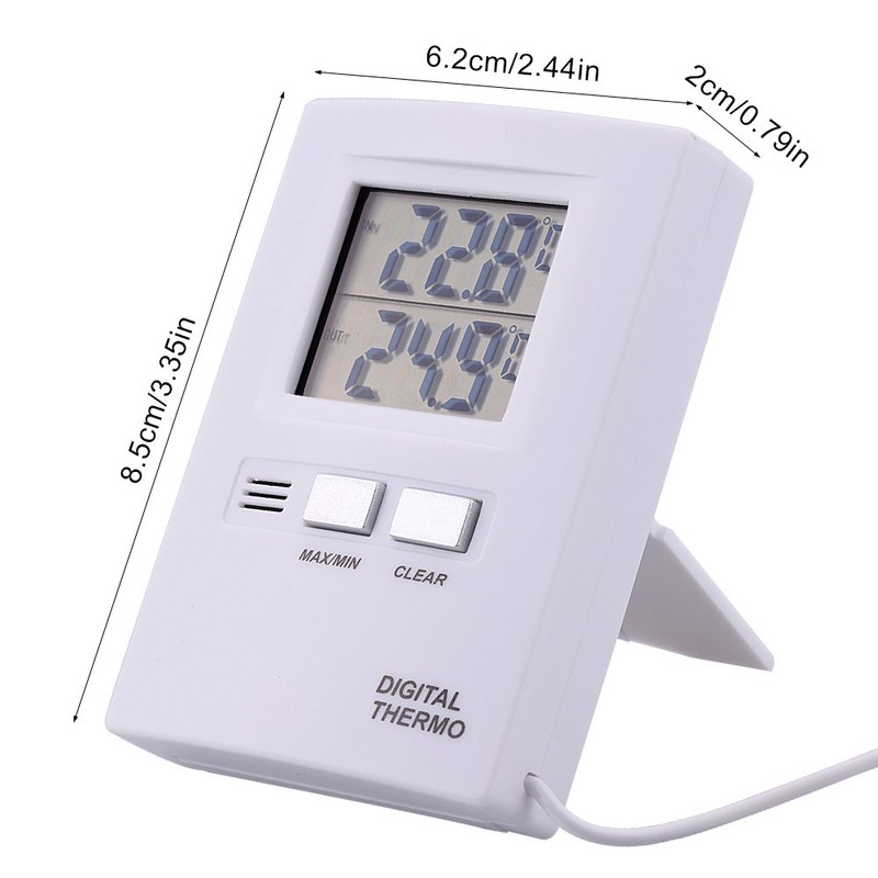 Fridge Thermometer, Freezer Thermometer High Precision LCD Digital LCD Display