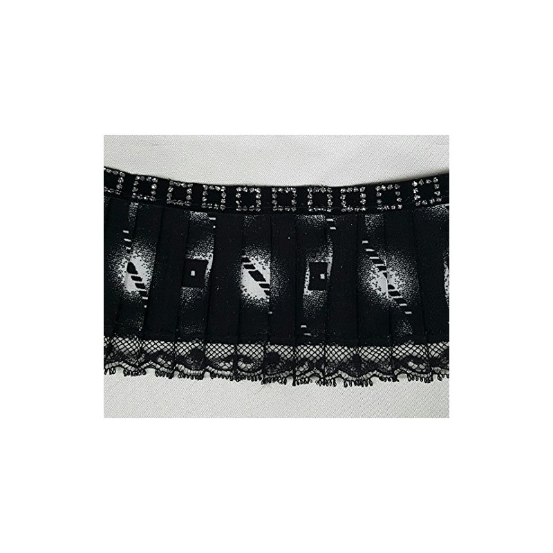 2 1/4" Wide Pleated with Lace Ruffled Trim Price Per