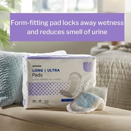McKesson Ultra Pads for Women, Incontinence, Heavy Absorbency, 14 in, 42 Count, 4 Packs, 168 Total