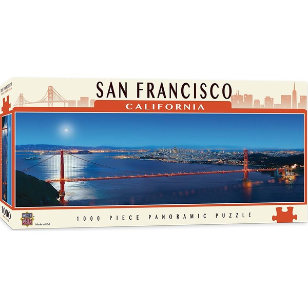 MasterPieces Cityscapes Panoramic Jigsaw Puzzle, San Francisco, California, Golden Gate Bridge, Photographs by James Blakeway, 1000 Pieces