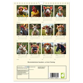 Pets decorated with flowers for their holiday, US-Version (Wall Calendar 2026 DIN A4 Portrait), CALVENDO 12 Month Wall Calendar