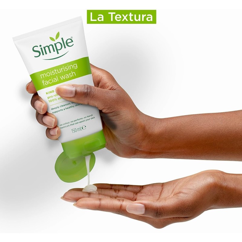 SIMPLE, Limpiador facial con efecto Humectante, 150 ml