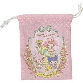 サンリオ マイメロディ×黒美財布 巾着袋 ミニポリエステル 14×18.5cm (パーティー)