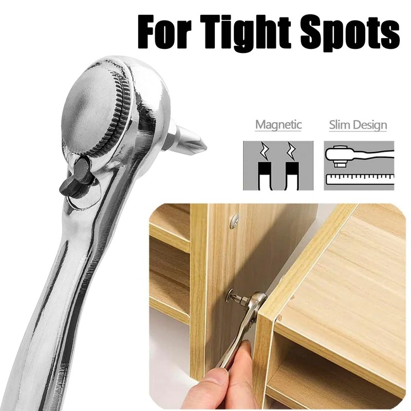 Gasea 28 in 1 Ratchet Set, 1/4" Right Angle Screwdriver