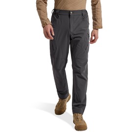 Hiwise Men's Quick Dry Tactical Pants Water Resistant Cargo Pants Stretch Lightweight Outdoor Work Hiking Pants (Grey, 36WX30L)