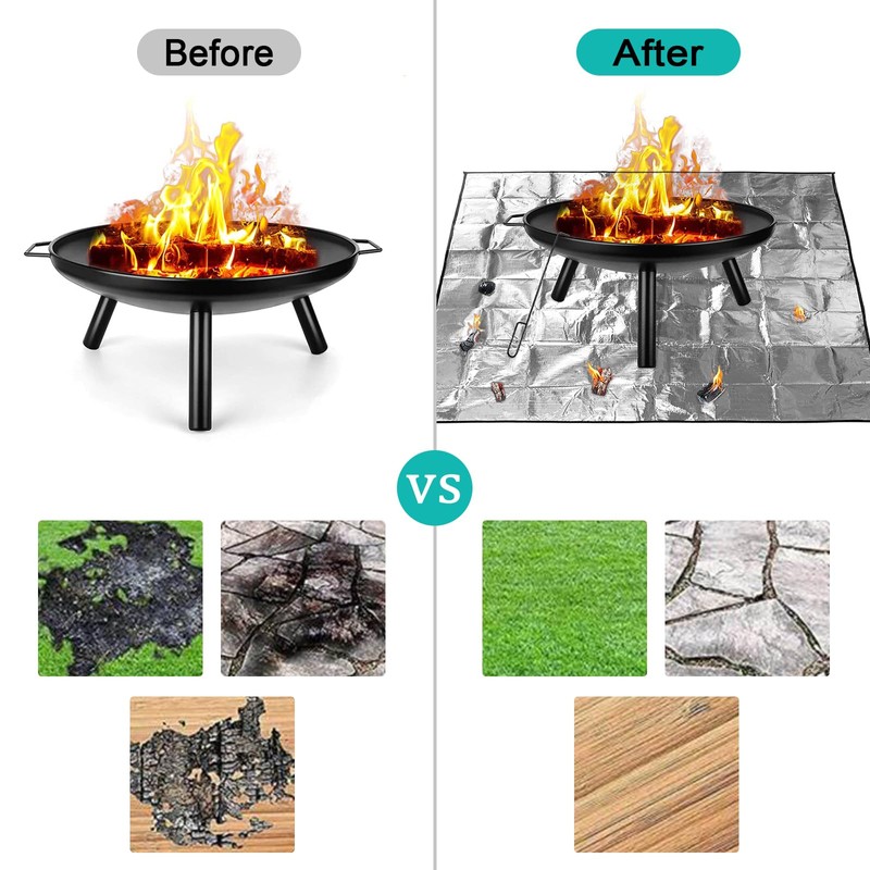 Fire Pit Mat, 4 Pack 39 x 39 Inch Square