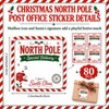 Christmas Gift Stickers, Retro North Pole Airmail Labels
