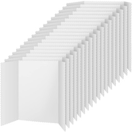 Ctosree 18 Pcs Tri Fold Display Board Fold Presentation Board Lightweight Fold Presentation Board Display Foldable Paperboard Trifold Poster Board for Project(White, 14 x 22 Inch)