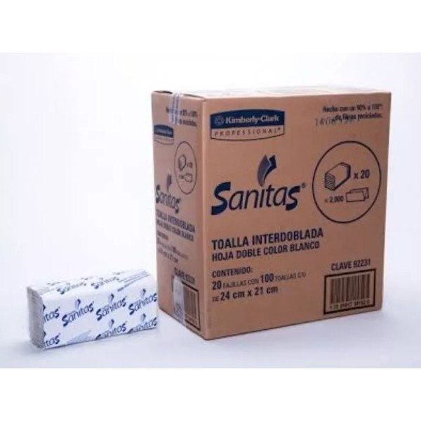 Kimberly-Clark Sanitas Toalla Interdoblada 500 Piezas Envio Full Facturamos
