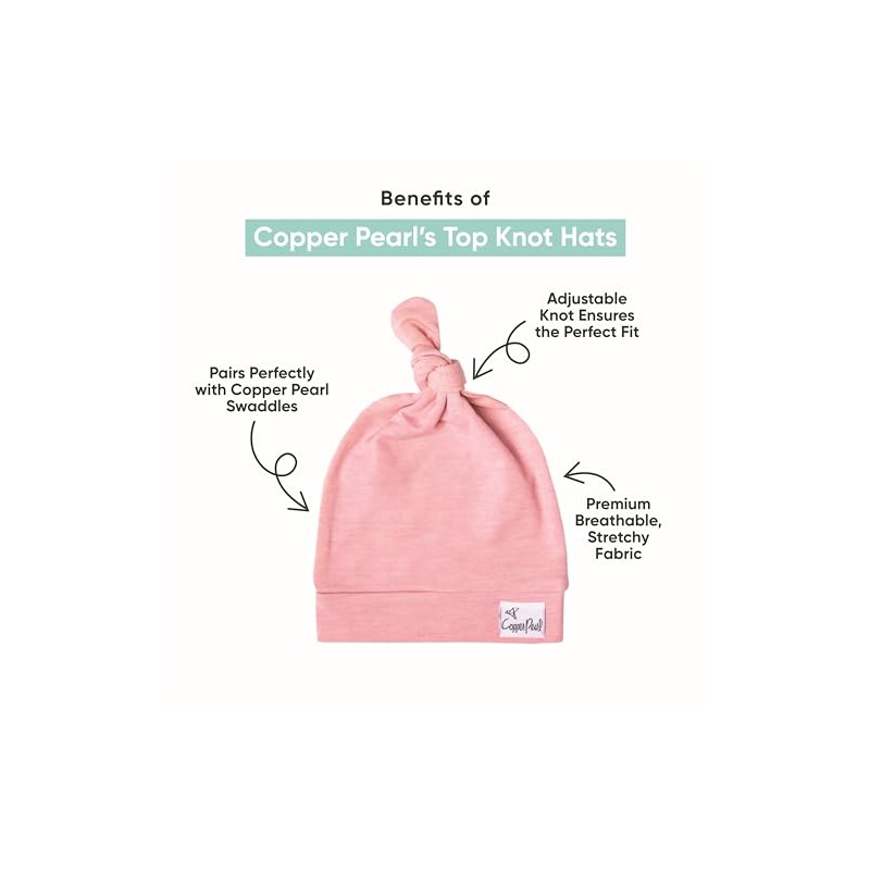 Copper Pearl Baby Beanie Hat Top Knot Stretchy Soft S'Mores