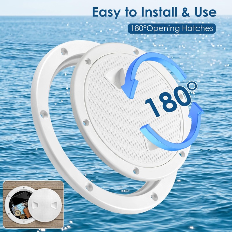 Moresis 2Pcs Boat Hatch- 4" 6" Deck Plate Marine Round