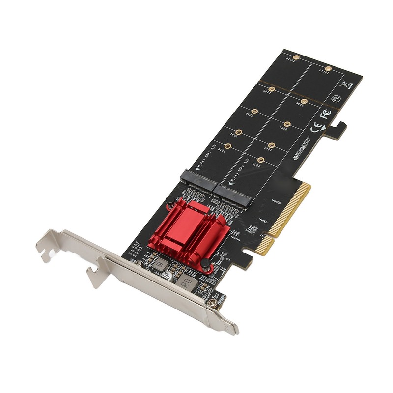 Dual M.2 PCIe NVMe Adapter with PCIe Bifurcation Function SSD