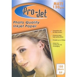 Projet A4 matt 130 GSM inkjet paper single sided pack of 100 sheets photo quality inkjet paper Printer matte paper 130gsm