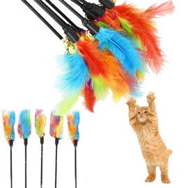 BAOSROY Katzenspielzeug,Interaktives Katzenspielzeug,Spielzeug Katze,Katzenspielzeug Federn,Teaser Spielzeug,Katzen Federspielzeug,Feder Spielzeug Katze,für Kätzchen und Katzen