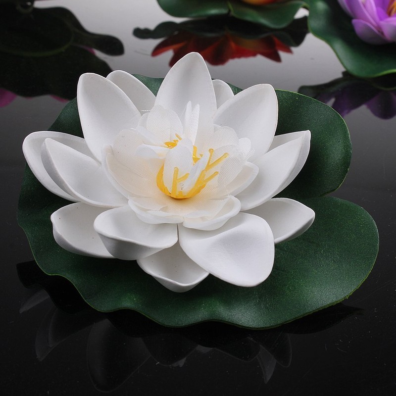 4 Pcs Artificial Foam Lotus Water Lily Flower Artificial Floating