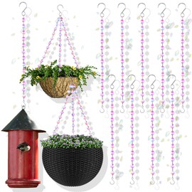 Landical 9 Pack 12 Inch Hanging Basket Chains with Hooks Crystal Beaded Plant Hanging Chain Garden Plant Hanger for Flower Pots Bird Feeders Billboards Wind Chimes Ornaments