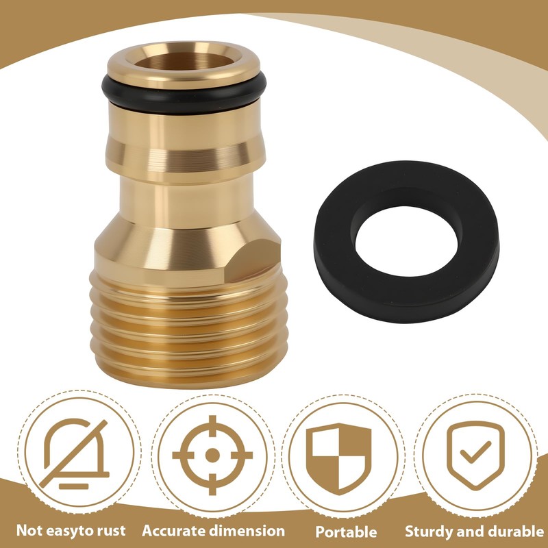 High-quality tap hose adapter, 3/4 inch male thread, brass plug-in