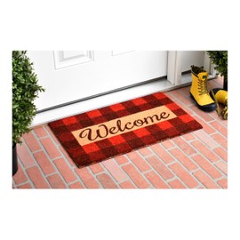 Calloway Mills AZ106321729 Tartan Plaid Doormat, 17" x 29", Red/Natural