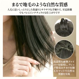 Full Wig, Medium Wig, With Net, Semi-Long, Natural Wig, Women's, Straight, Straight Bangs, Women's Clothes, Regular Use, Heat Resistance, Heat Resistance, Minimizes Fatigue Face, Smooth, No Bares