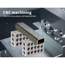 Traderight 123 Block Set,23 Holes Matched Pair Machinist Metalworking Woodworking 1-2-3 Blocks 2 PCS (1x2x3),Ultra Precision Machinist Set Up Blocks,0.0002In 123 Jig Replacement for Milling Machine