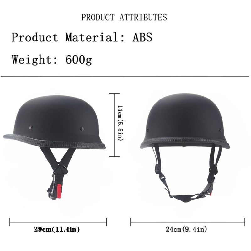 QICHAO Motorcycle Helmets, Personality Vintage Adult Half Helmet Open Face