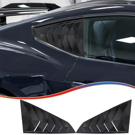 MUXEE Window Louver 2Pcs Side Vent Window Louvers for Ford Mustang 2024 2025, ABS Print Sport Window Decorative Covers, Exterior Trim Accessories - Carbon Fiber