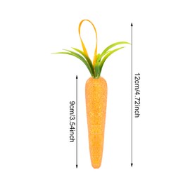 yueton 12PCS Easter Carrot Hanging Ornaments Foam Glitter Artificial Carrots Fake Vegetables Hanging Ornaments Christmas Tree Hanging Decoration Thanksgiving Harvest Carrots Hanging Pendant
