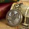 DerMacht Pocket Watch with Chain Oversized 50MM Quartz Steampunk Hollowed