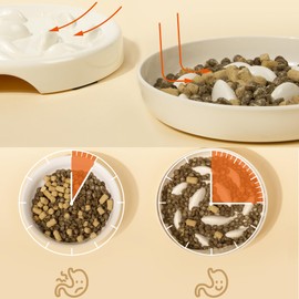 Slow Feeder Bowl for Cats and Small Dogs,Cilkus Fish Pool Design, Fun Interactive Bloat Stop Puzzle Feeder Bowl Healthy Eating Diet Made of Melamine Food Grade Material Dishwasher Safe (Green)