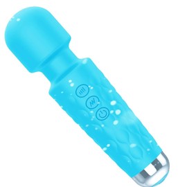 Upgraded Rechargeable Waterproof Handheld Back Massager for Neck Shoulder Back Body Massage Sports Recovery Muscle Aches，Blue