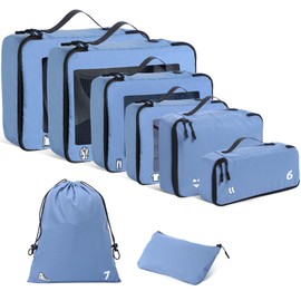 Packing Cubes 8-Piece Suitcase Organiser Set, Packing Cubes, Suitcase Organiser, Packing Bags Made of Recycled Material for Suitcases and Backpack